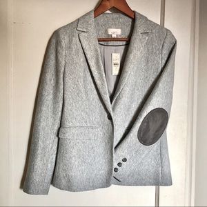 Loft Grey Herringbone Petite Blazer